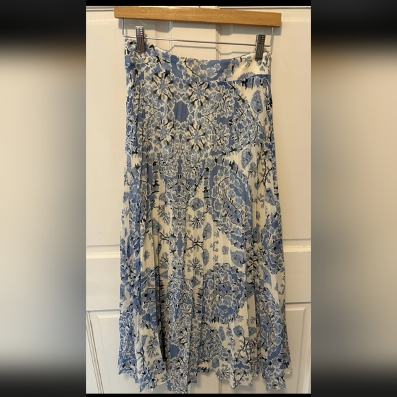 Sezane Dune Alcazar Blue Midi Skirt - Picture 4 of 7